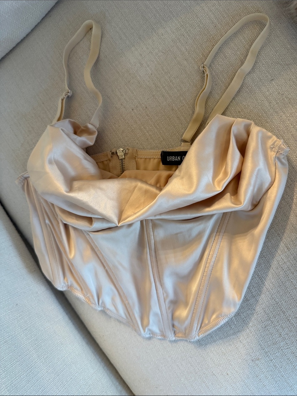 Urban Outfitters Satin Cami in Champagne Nude